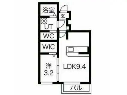 ヴィラ・ファルコン(1LDK/1階)の間取り写真