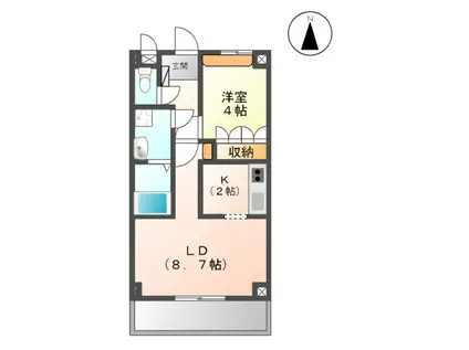 ヴィラシェル(1LDK/3階)の間取り写真