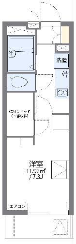 レオパレス鬼崎Ⅱ(1K/1階)の間取り写真