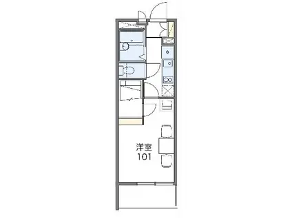 レオパレスSOARER3(1K/1階)の間取り写真