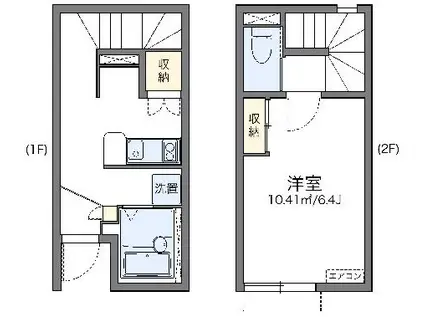 レオネクスト貝田(1K/1階)の間取り写真