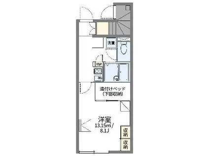 レオパレスT&MⅡ(1K/1階)の間取り写真