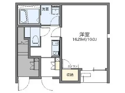 レオネクストウエストAYA(1K/1階)の間取り写真