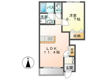 レジデンス(1LDK/1階)の間取り写真