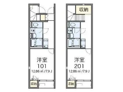 レオネクスト翔15(1K/2階)の間取り写真