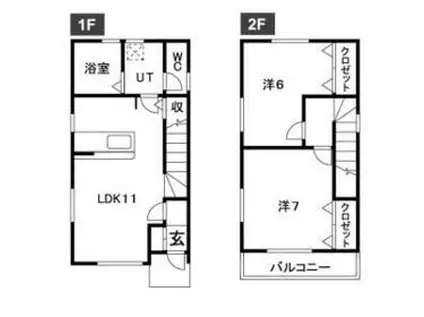 東北本線 岡本駅(栃木) 徒歩18分 2階建 築15年(2LDK)の間取り写真