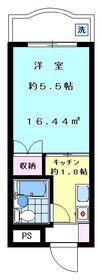 ハイタウン新丸子NO.2(1K/4階)の間取り写真