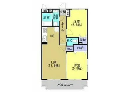 Y&M ル ボア ジョリ(2LDK/3階)の間取り写真