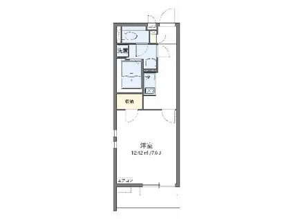 クレイノ矢南(1K/1階)の間取り写真