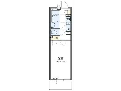 レオネクスト北鴻巣Ⅱ(1K/2階)の間取り写真