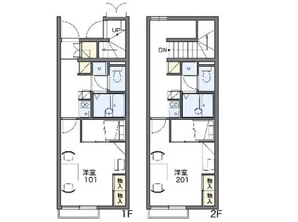 レオパレスビリーブロード(1K/2階)の間取り写真