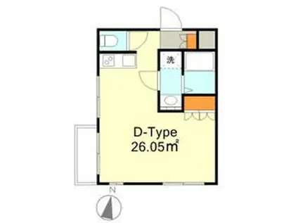 ヒューマンパレス与野(ワンルーム/4階)の間取り写真