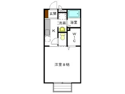 エルレーブ(1K/1階)の間取り写真