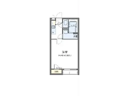 クレイノクローバーハイツⅢ(1K/2階)の間取り写真