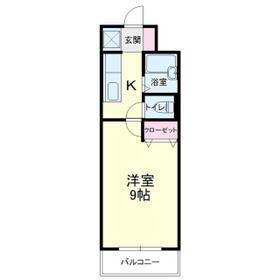 エターニII(1K/4階)の間取り写真