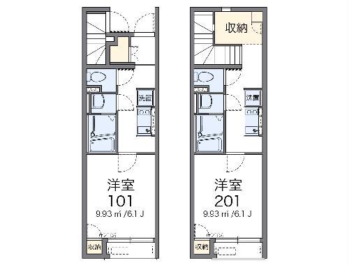 レオネクストペイサージュ(1K/2階)の間取り写真