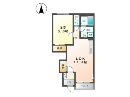インペリアルコート(1LDK/1階)の間取り写真