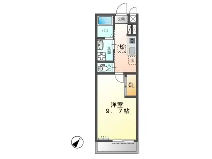 REIZEN Ⅱ(1K/2階)の間取り写真