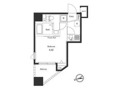 ヴェルト新宿イースト(1K/10階)の間取り写真