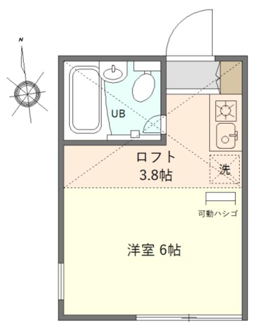 ユナイトステージHIRASAKU(ワンルーム/1階)の間取り写真