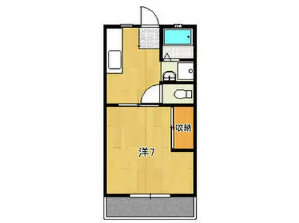 サンワハイツ8号棟(1K/2階)の間取り写真