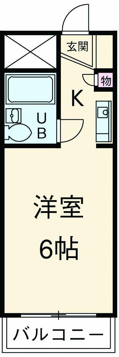 厚木ユースハイム(ワンルーム/5階)の間取り写真