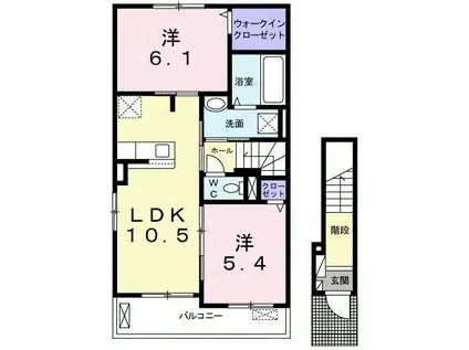 ビレッジヒル XⅢ(2LDK/2階)の間取り写真