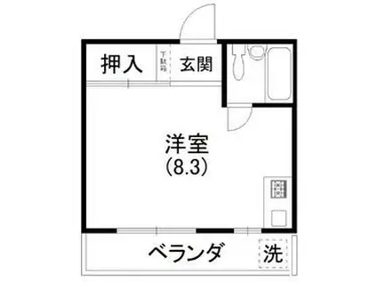 カレッジハイツⅡ(ワンルーム/2階)の間取り写真