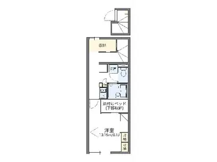 レオパレスアナナス(1K/2階)の間取り写真