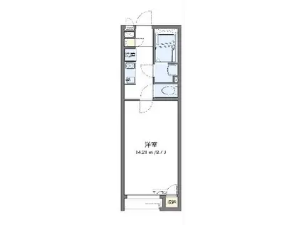 クレイノPOP花田(1K/2階)の間取り写真