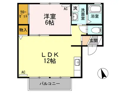 シルエーラ(1LDK/2階)の間取り写真