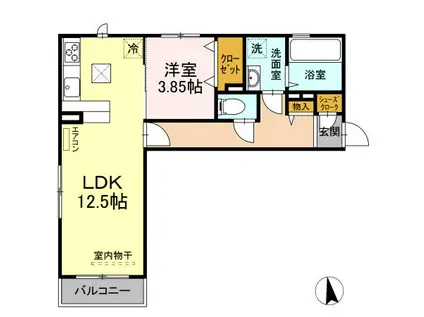 アーバンプレイス(1LDK/1階)の間取り写真