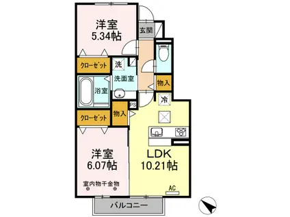 サニー パレス(2LDK/1階)の間取り写真