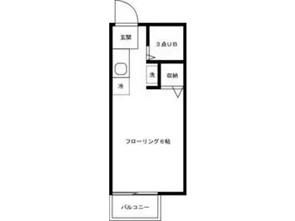 ファミーユ成田西(1K/2階)の間取り写真