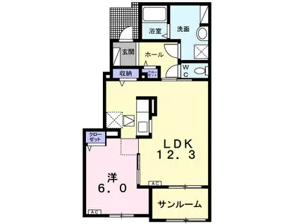 アロッジオ Ⅲ番館(1LDK/1階)の間取り写真