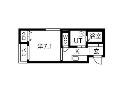 ヴィラアバーナ桜台&初回保証料&火災保険1年分(1K/4階)の間取り写真