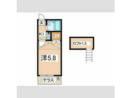 ABLE HIRATSUKA(1K/1階)の間取り写真