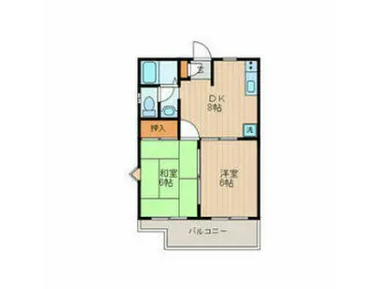 マイコートB(2DK/2階)の間取り写真