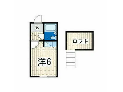ガーデンハイツ金沢B(ワンルーム/1階)の間取り写真