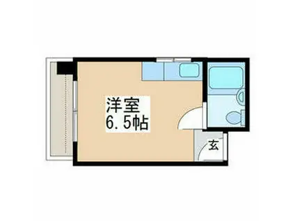 国立グリーンハイツ(ワンルーム/2階)の間取り写真