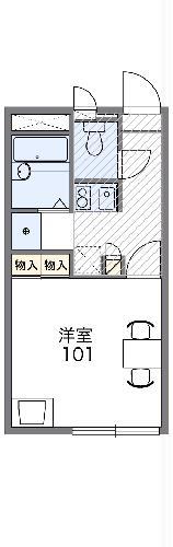 レオパレスサニーホームズ(1K/1階)の間取り写真