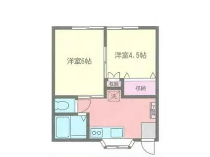 加山荘(2K/1階)の間取り写真