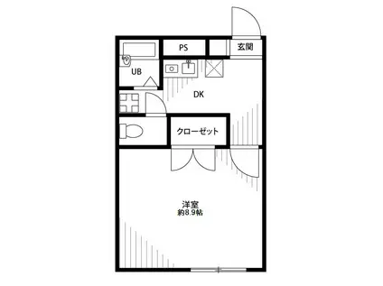 プレジール住吉(1K/2階)の間取り写真