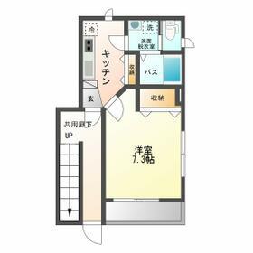 千代田・常磐緩行線 柏駅 徒歩15分 2階建 築11年(1K/1階)の間取り写真