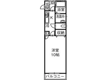 ウインドコート(1K/2階)の間取り写真