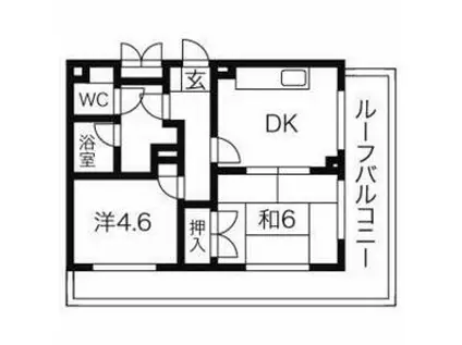 ヴェルハイム小金井II(2DK/4階)の間取り写真