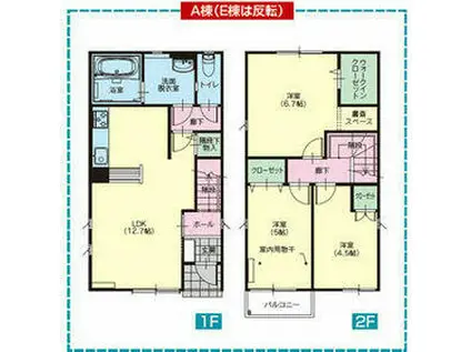 東北本線 小山駅 徒歩22分 2階建 築5年(3LDK)の間取り写真