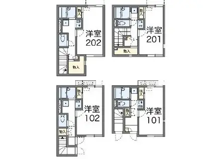 レオネクストKIKUSHI(1K/1階)の間取り写真