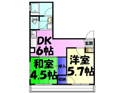 青木マンション1・2(2DK/3階)の間取り写真