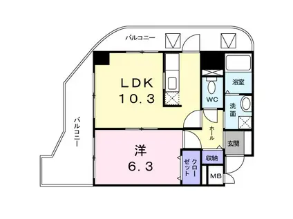 メゾン・フロールIMAKUBO(1LDK/3階)の間取り写真